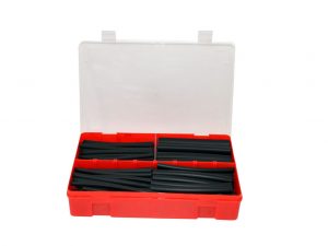 Box with shrinkable tubing